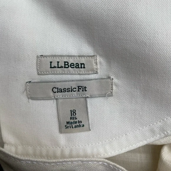 L.L. Bean Linen Classic Fit Straight Midi Skirt Size 18 Reg White A Line Basic - Picture 11 of 16